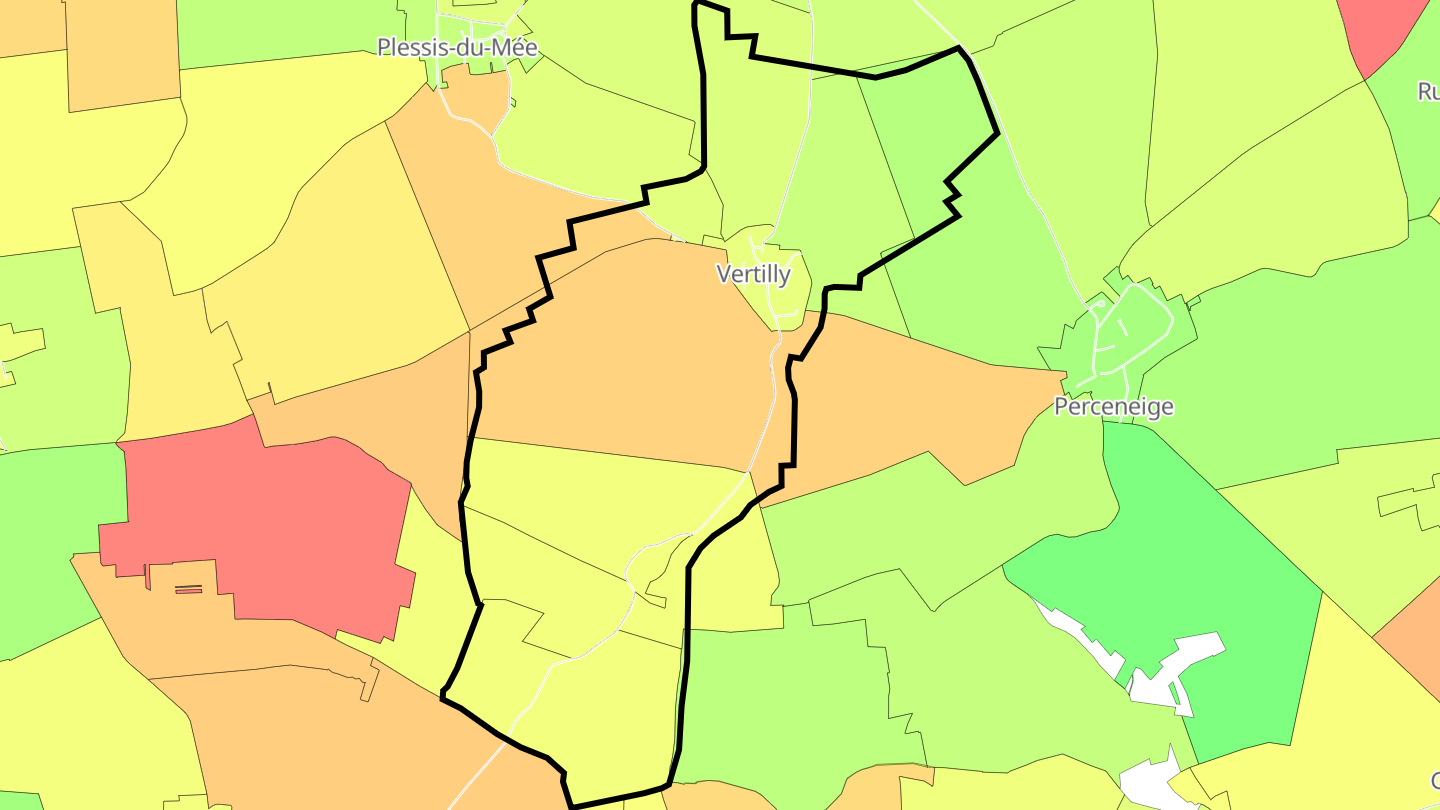 Carte des prix de l'immobilier Vertilly