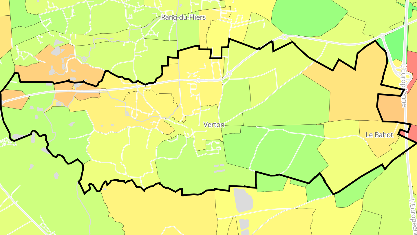 Carte des prix de l'immobilier Verton
