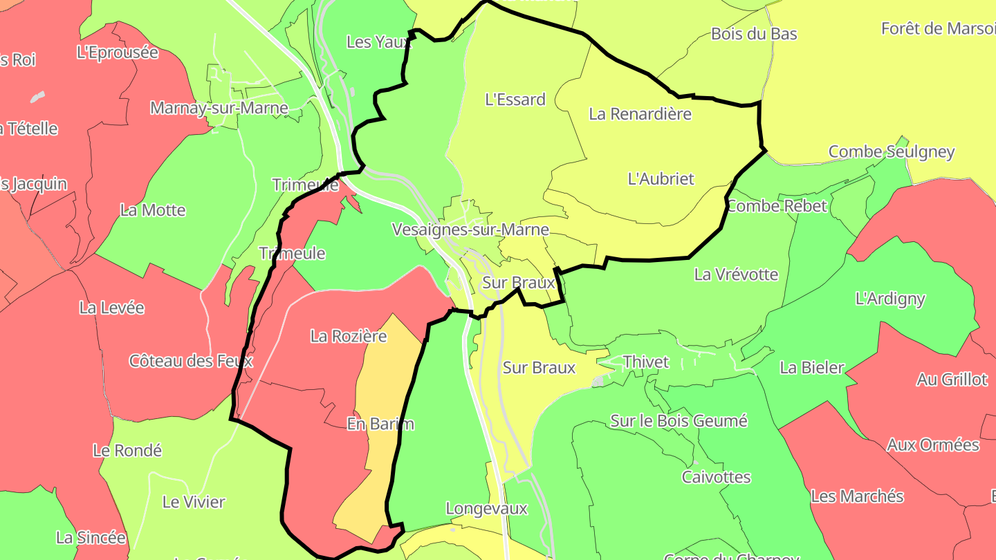 Carte des prix de l'immobilier Vesaignes-sur-Marne