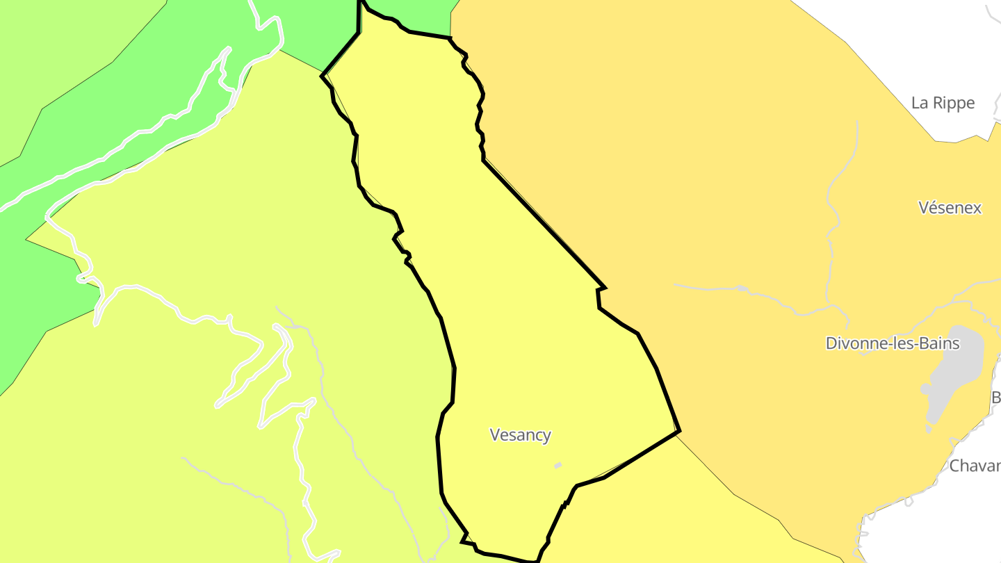 Carte des prix de l'immobilier Vesancy