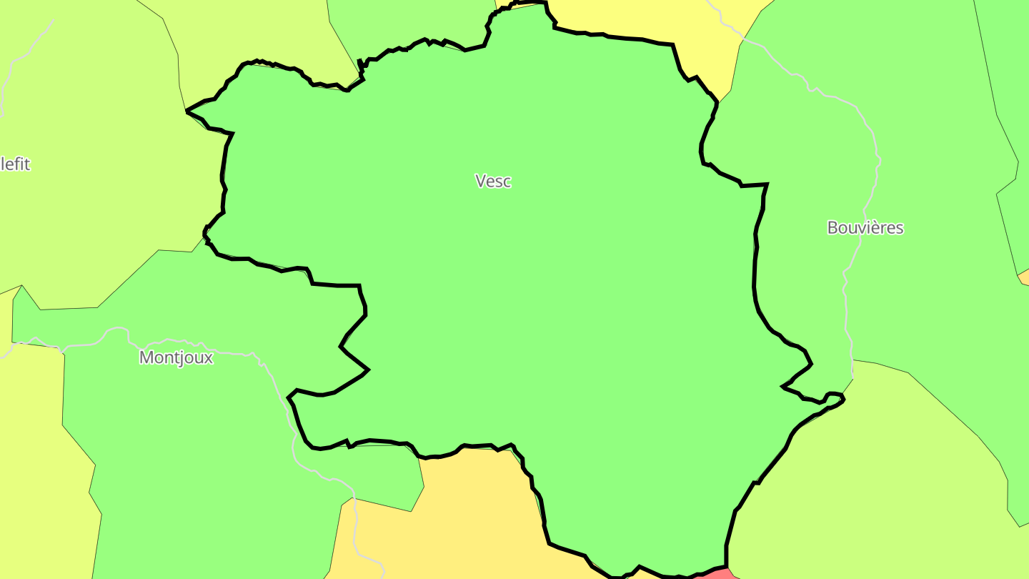 Carte des prix de l'immobilier Vesc