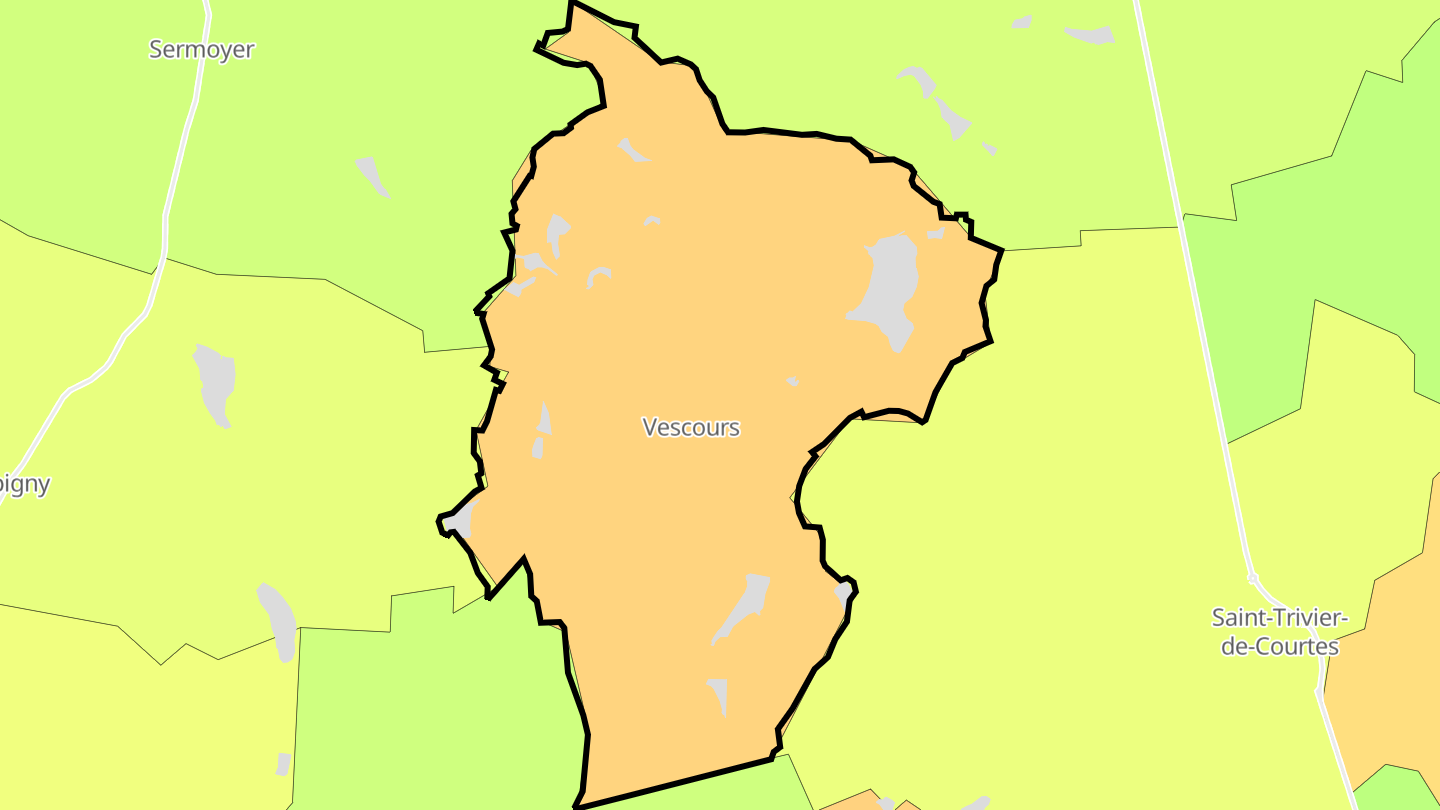 Carte des prix de l'immobilier Vescours