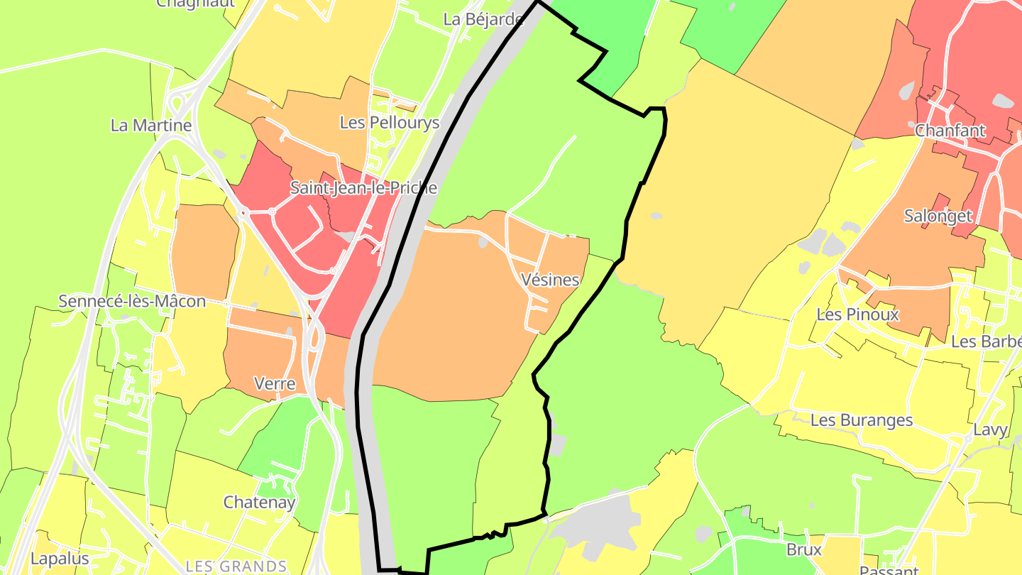 Carte des prix de l'immobilier Vésines