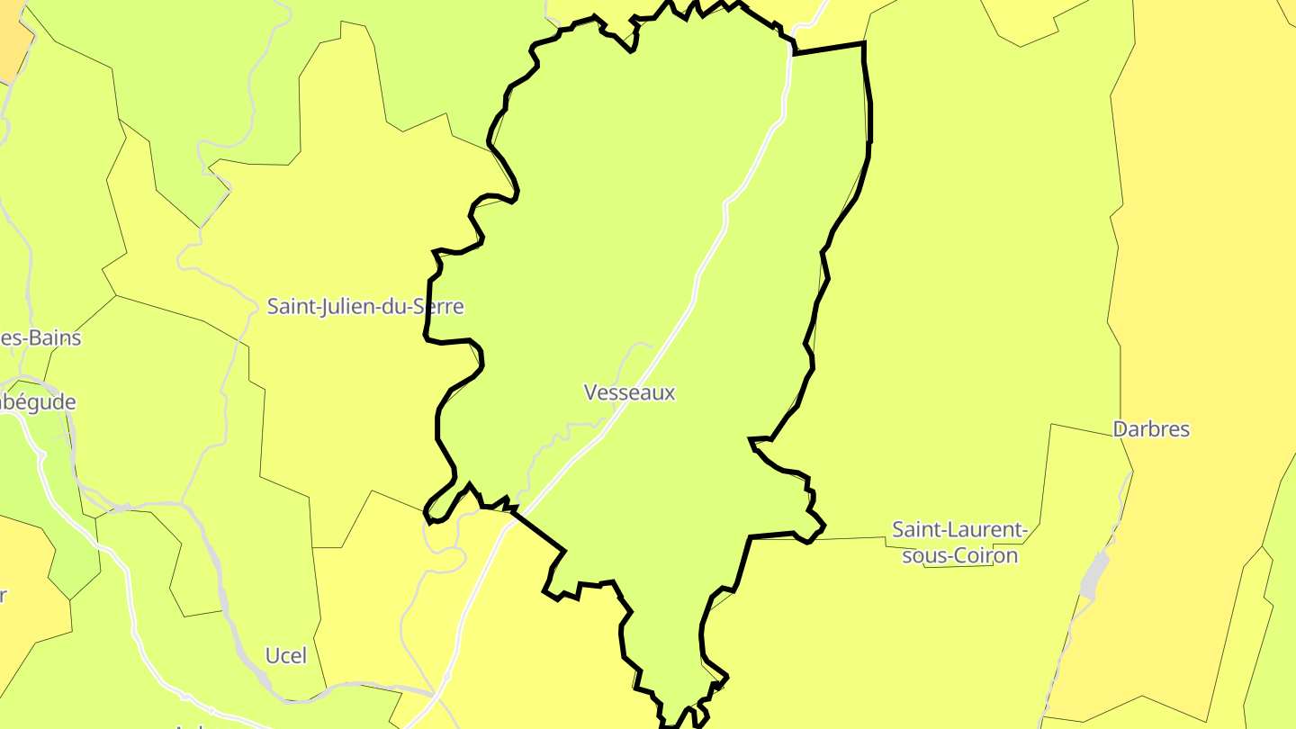 Carte des prix de l'immobilier Vesseaux