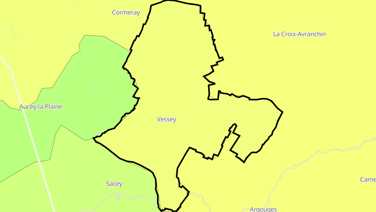 Carte des prix de l'immobilier Vessey