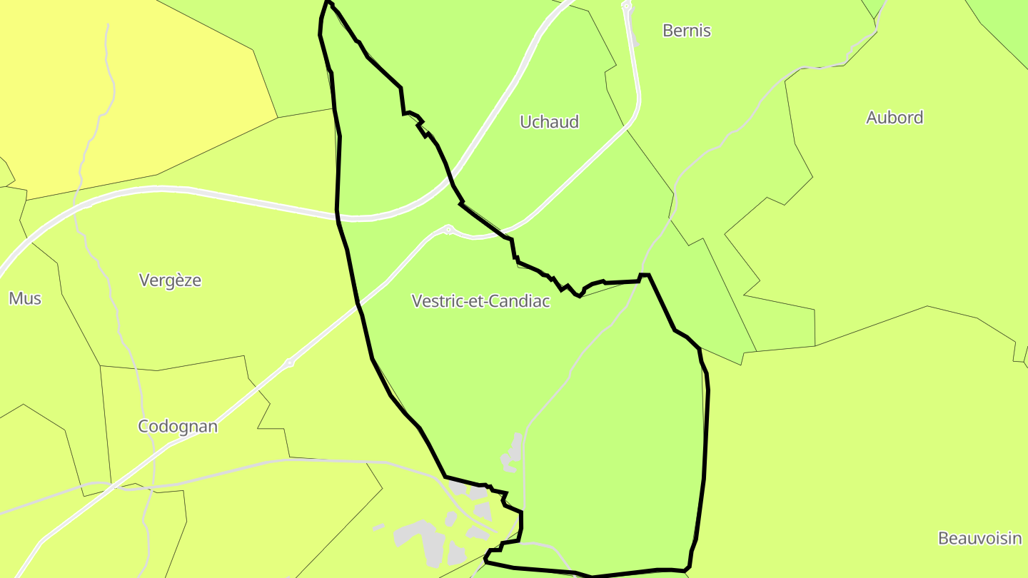Carte des prix de l'immobilier Vestric-et-Candiac