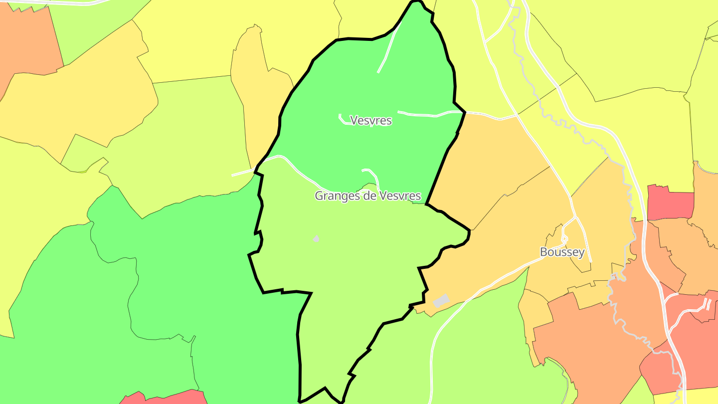 Carte des prix de l'immobilier Vesvres
