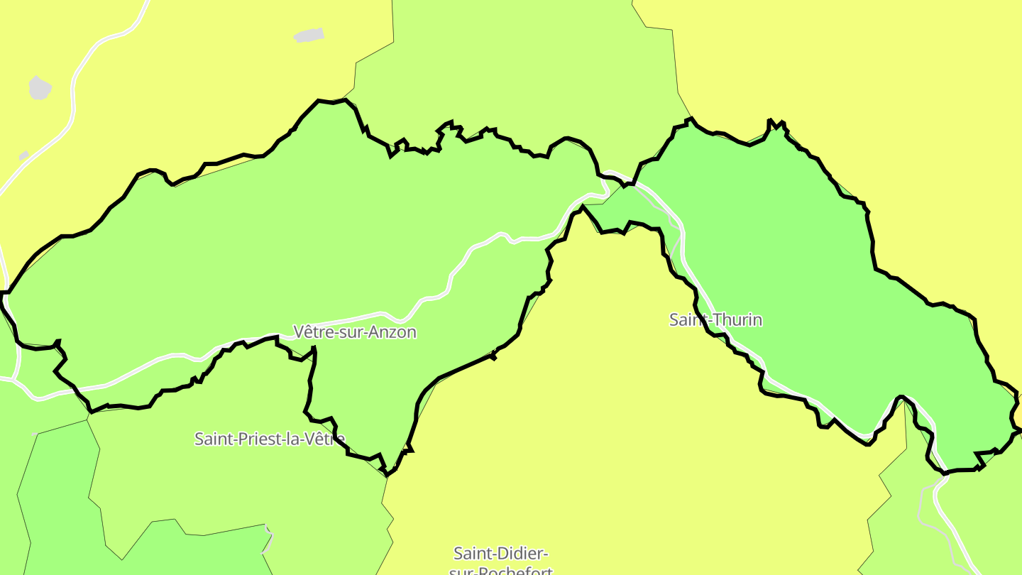 Carte des prix de l'immobilier Vêtre-sur-Anzon