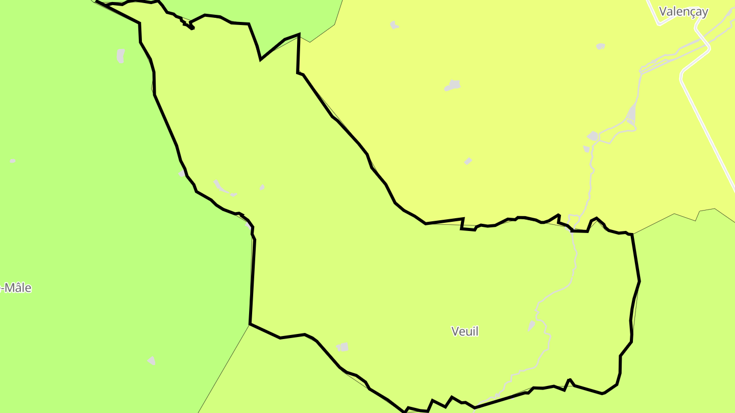 Carte des prix de l'immobilier Veuil