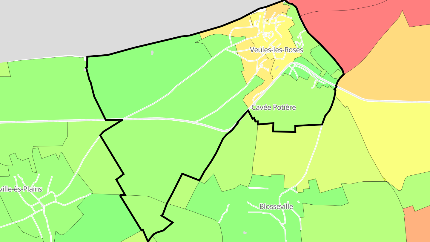 Carte des prix de l'immobilier Veules-les-Roses