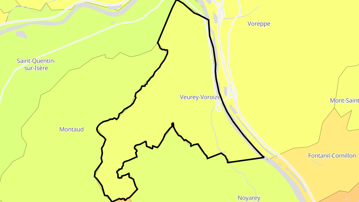 Carte des prix de l'immobilier Veurey-Voroize