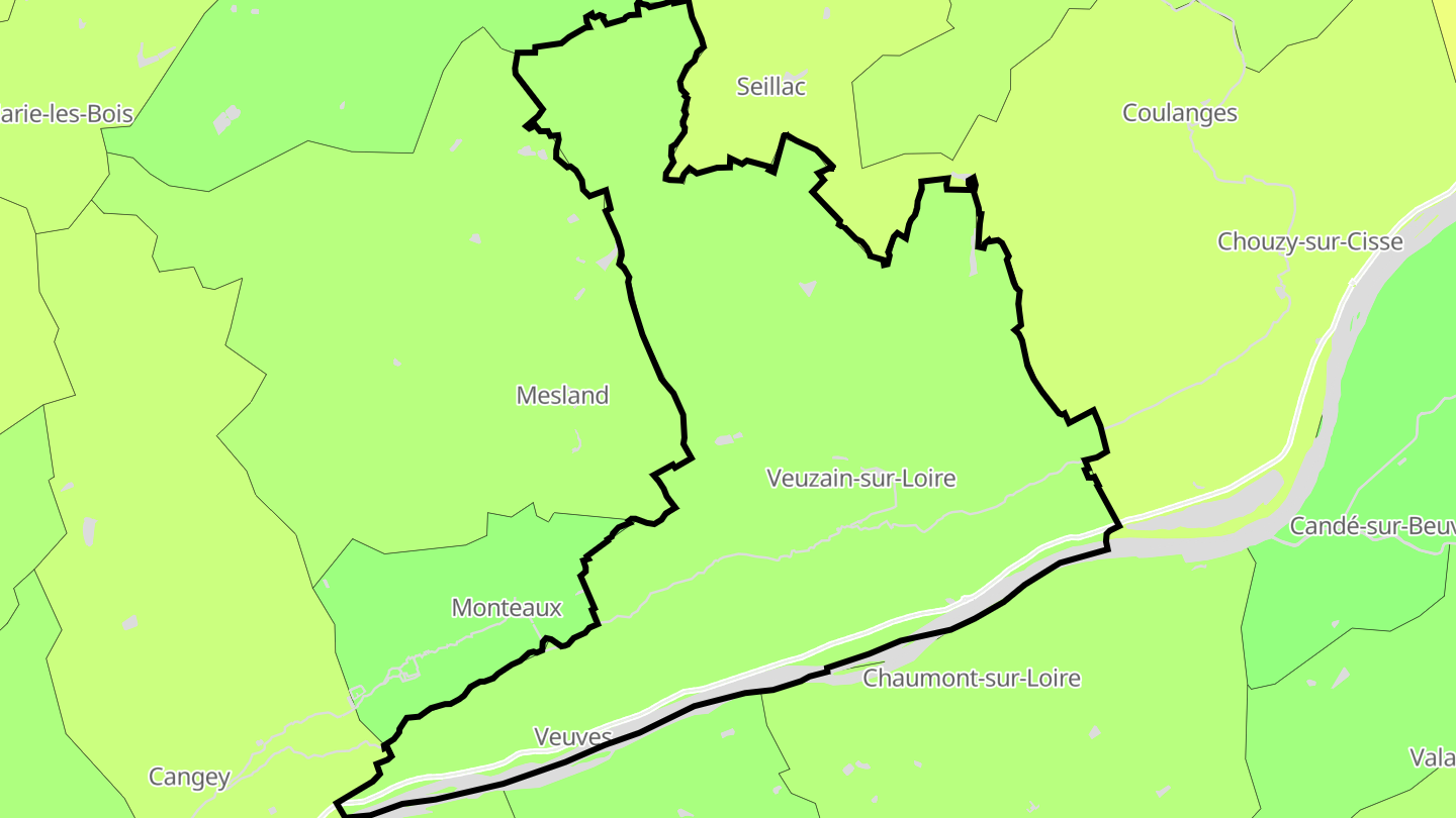 Carte des prix de l'immobilier Veuzain-sur-Loire