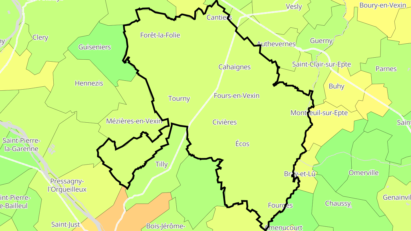 Carte des prix de l'immobilier Vexin-sur-Epte