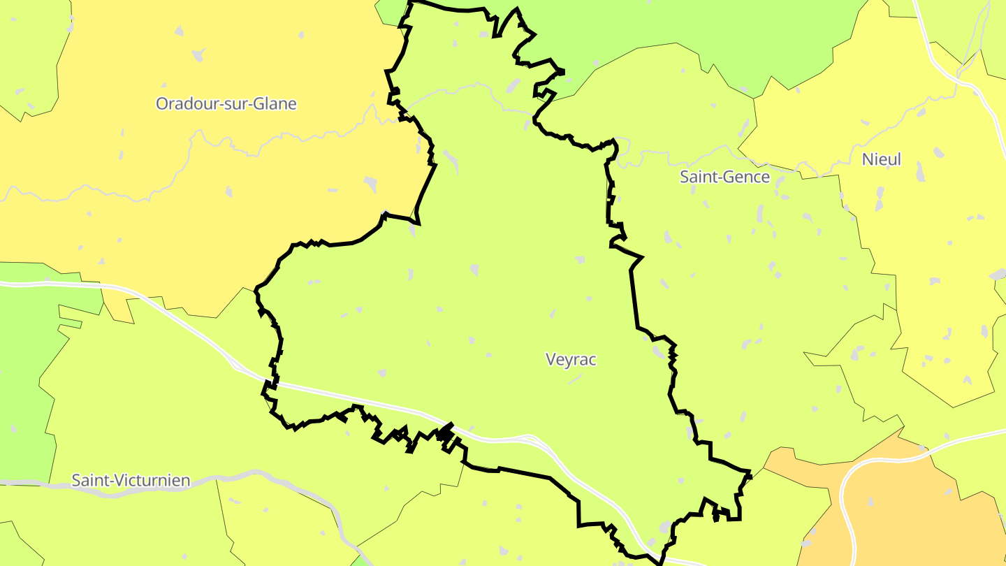 Carte des prix de l'immobilier Veyrac