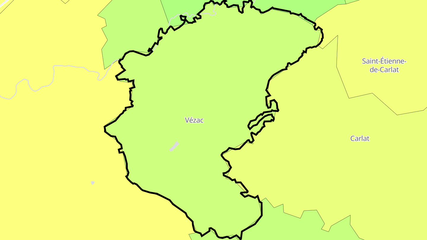 Carte des prix de l'immobilier Vézac