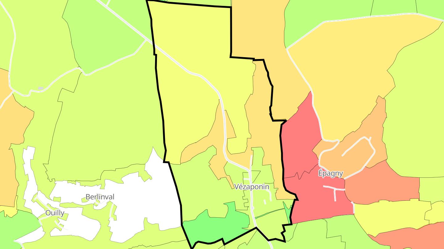 Carte des prix de l'immobilier Vézaponin