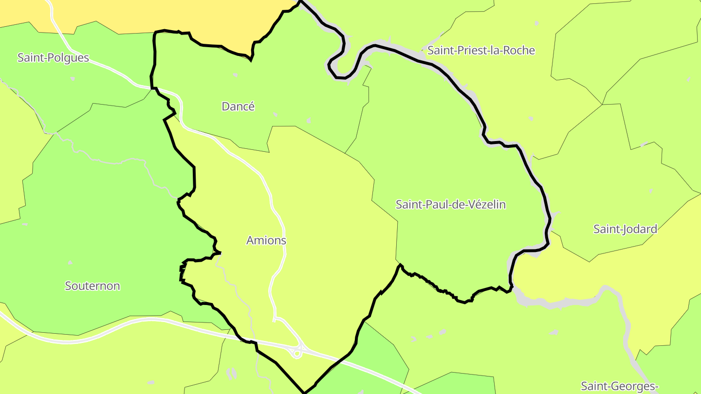 Carte des prix de l'immobilier Vézelin-sur-Loire