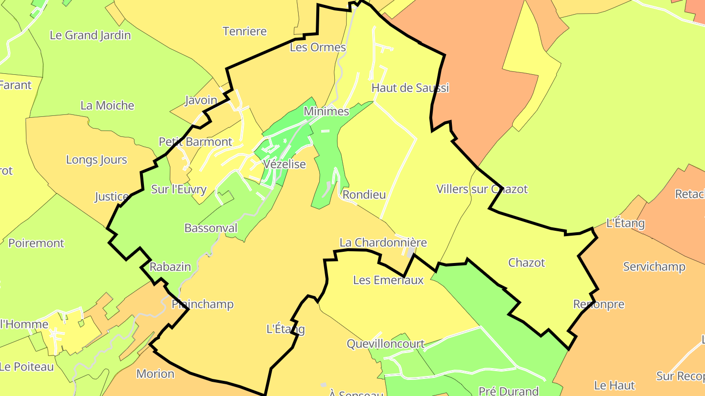 Carte des prix de l'immobilier Vézelise