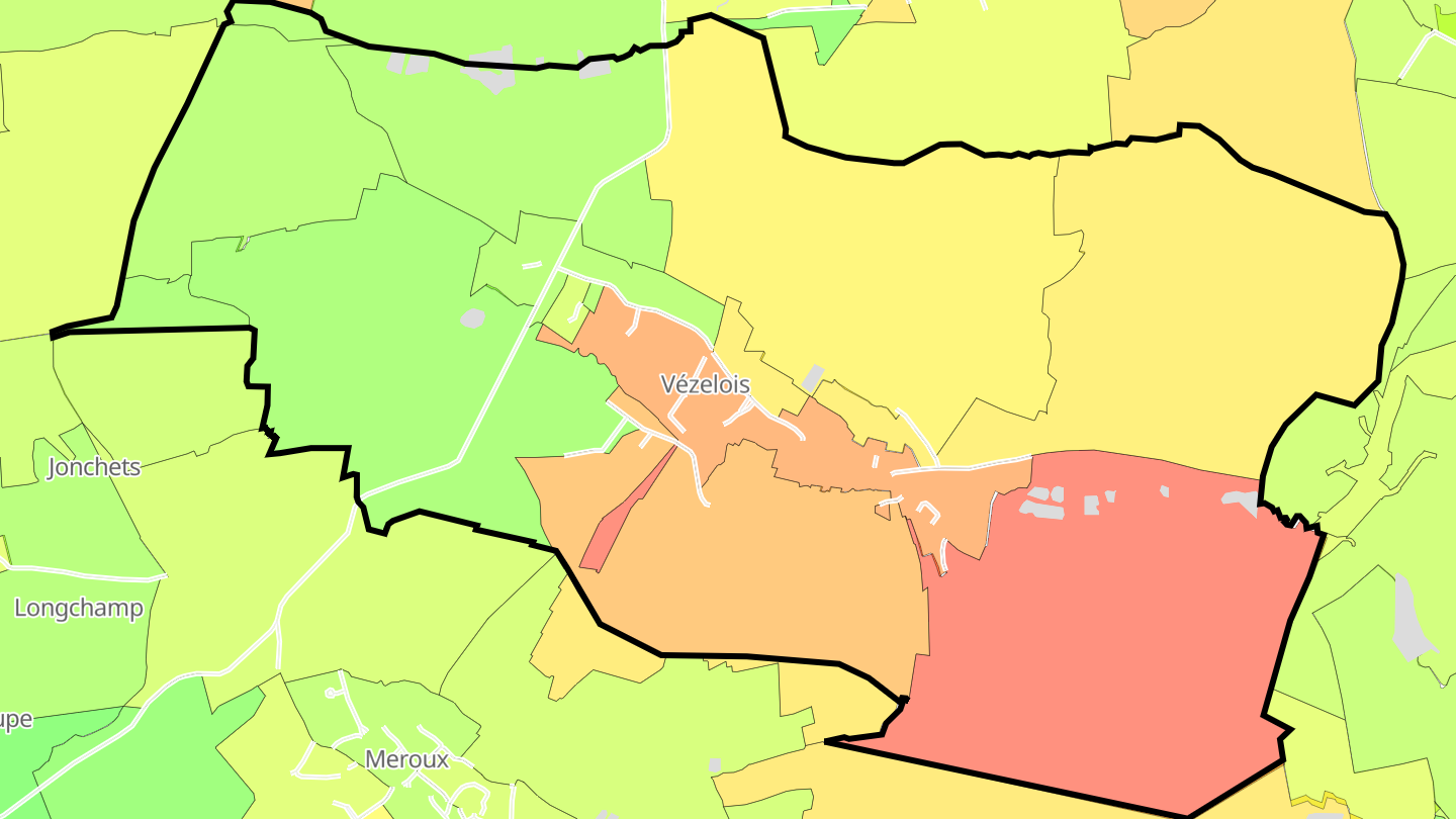 Carte des prix de l'immobilier Vézelois