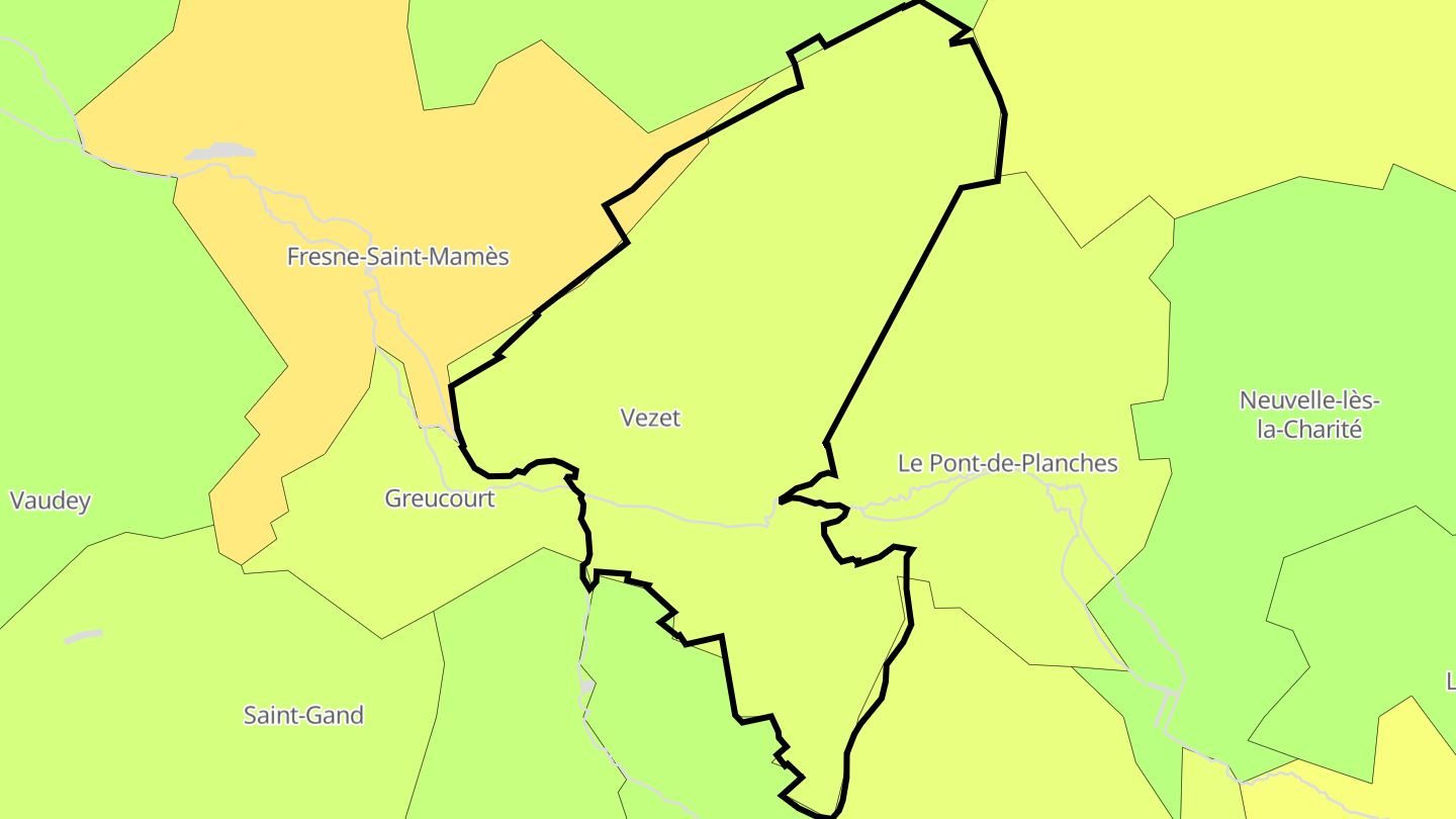 Carte des prix de l'immobilier Vezet