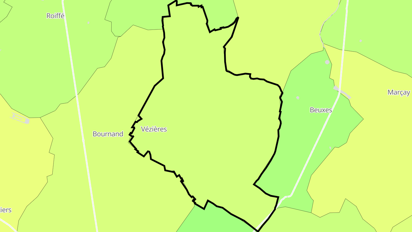 Carte des prix de l'immobilier Vézières