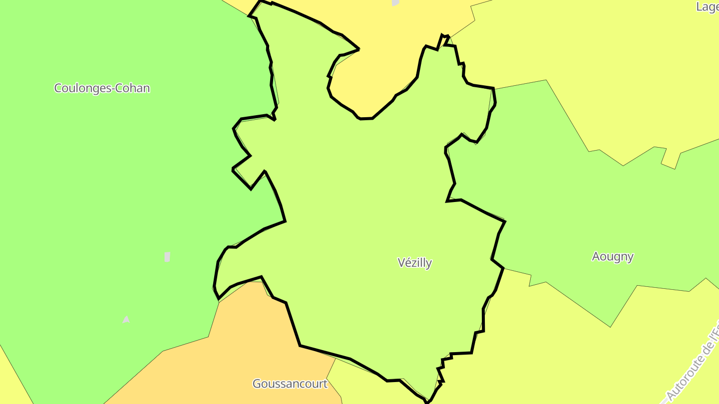 Carte des prix de l'immobilier Vézilly