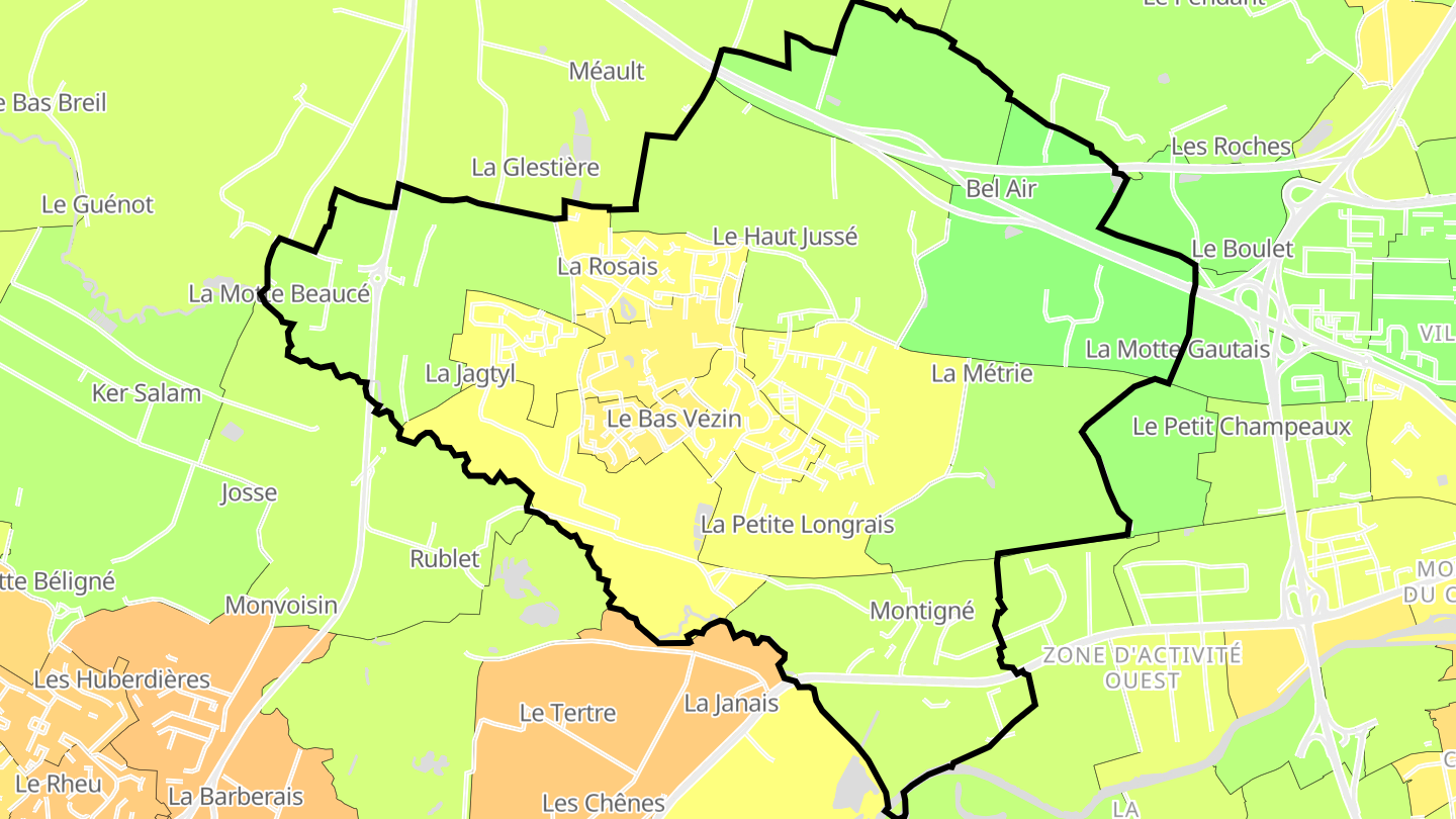 Carte des prix de l'immobilier Vezin-le-Coquet