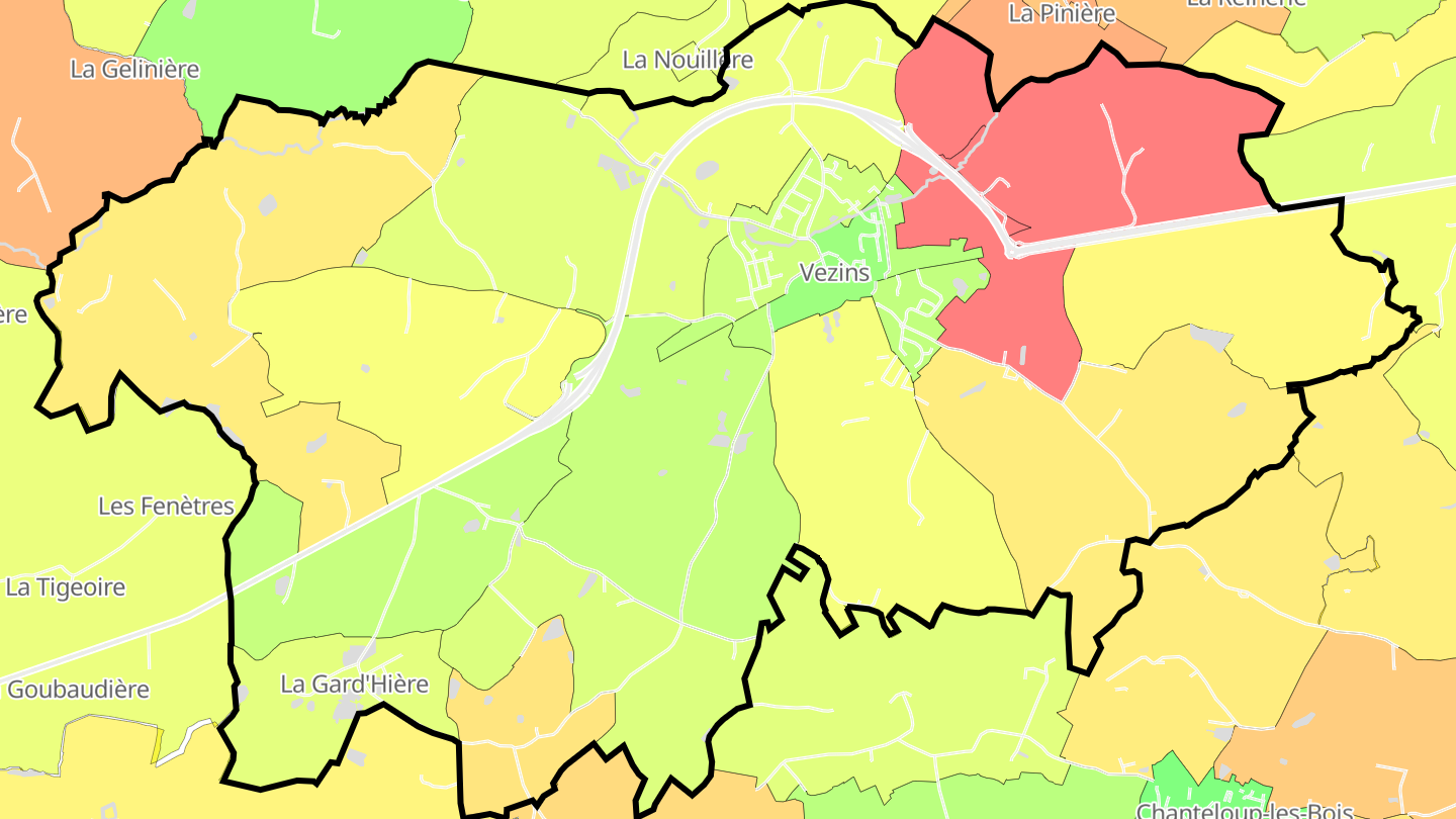 Carte des prix de l'immobilier Vezins