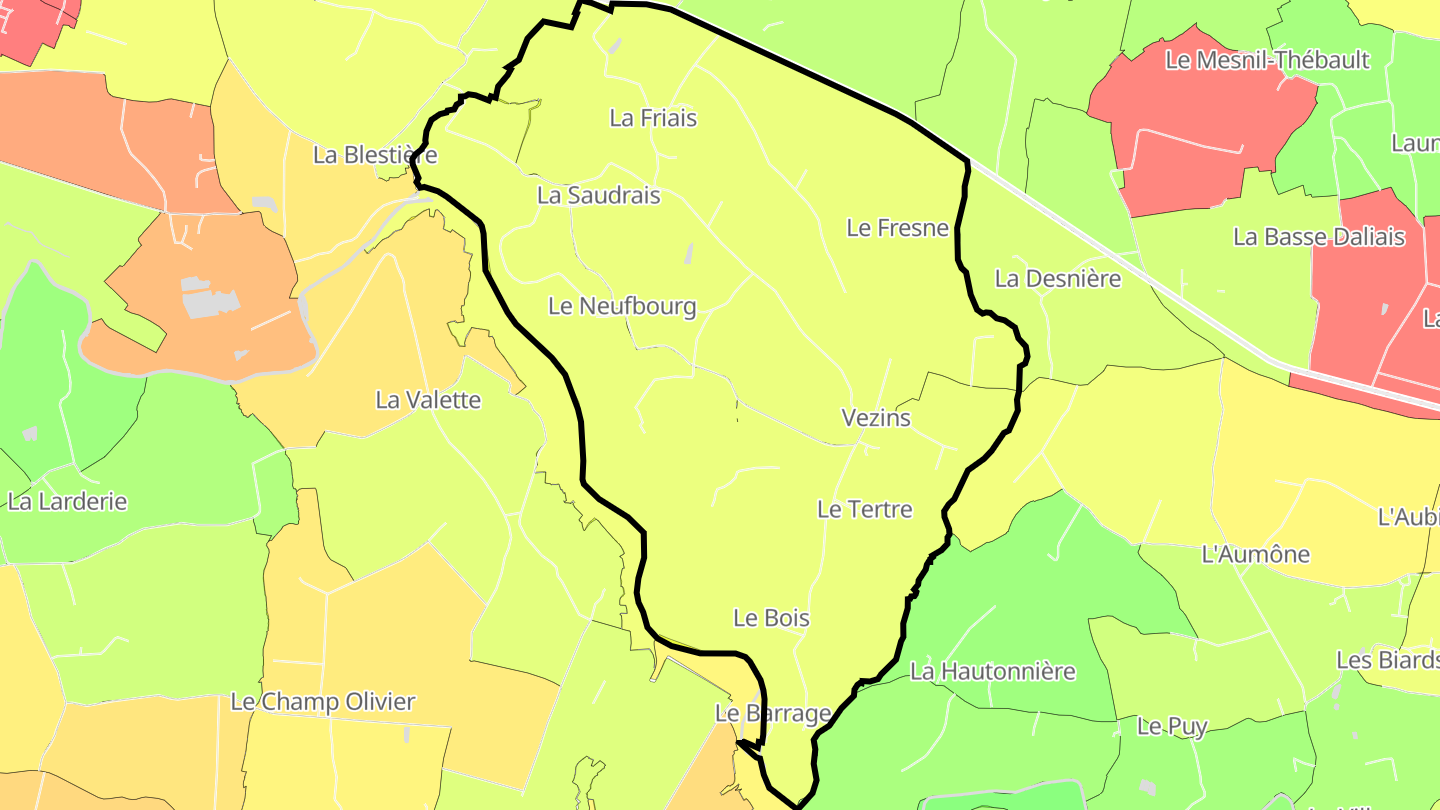 Carte des prix de l'immobilier Vezins