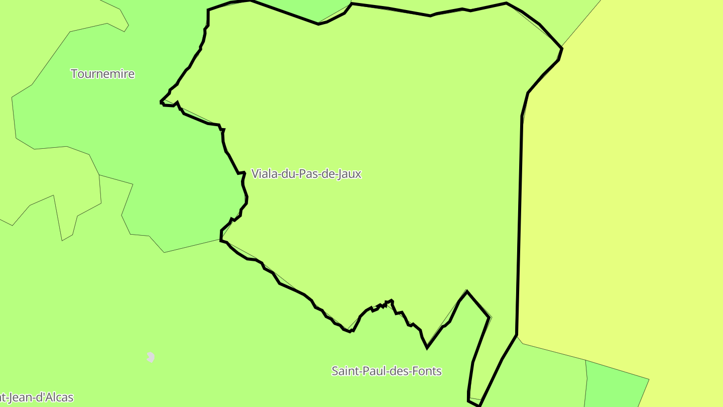 Carte des prix de l'immobilier Viala-du-Pas-de-Jaux