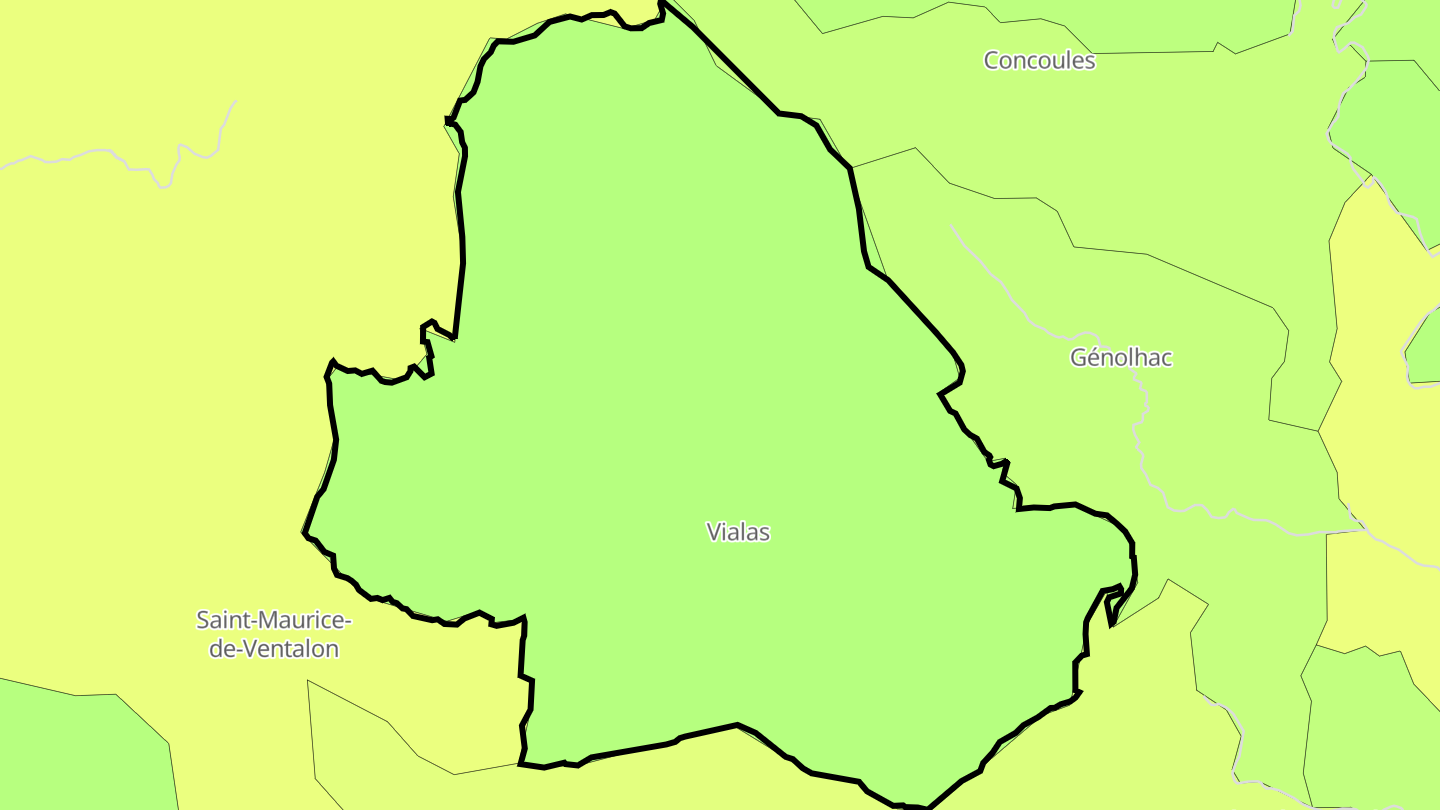 Carte des prix de l'immobilier Vialas