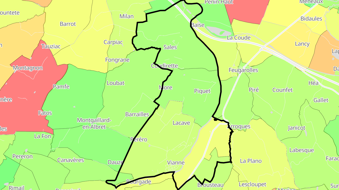 Carte des prix de l'immobilier Vianne