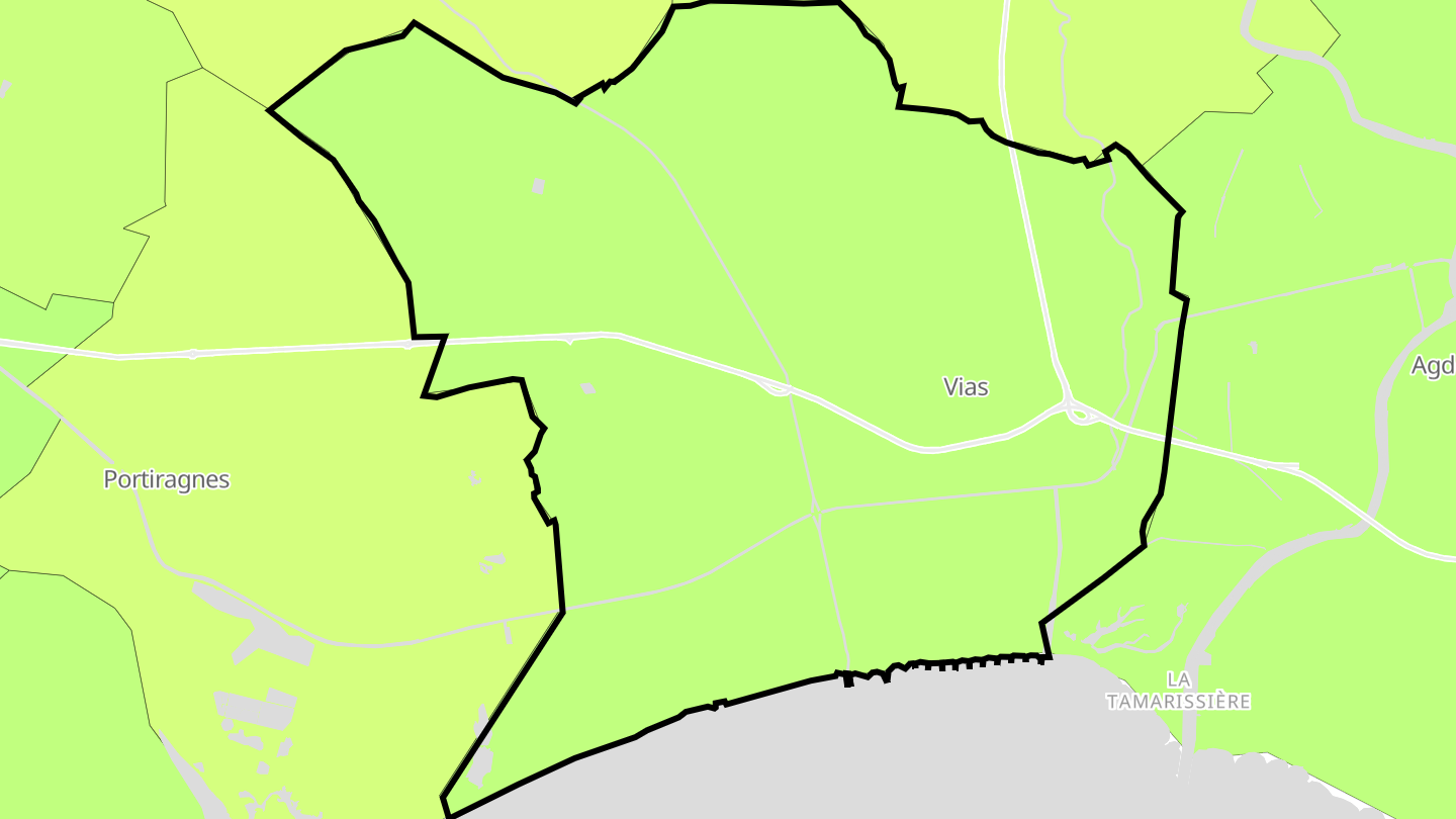 Carte des prix de l'immobilier Vias