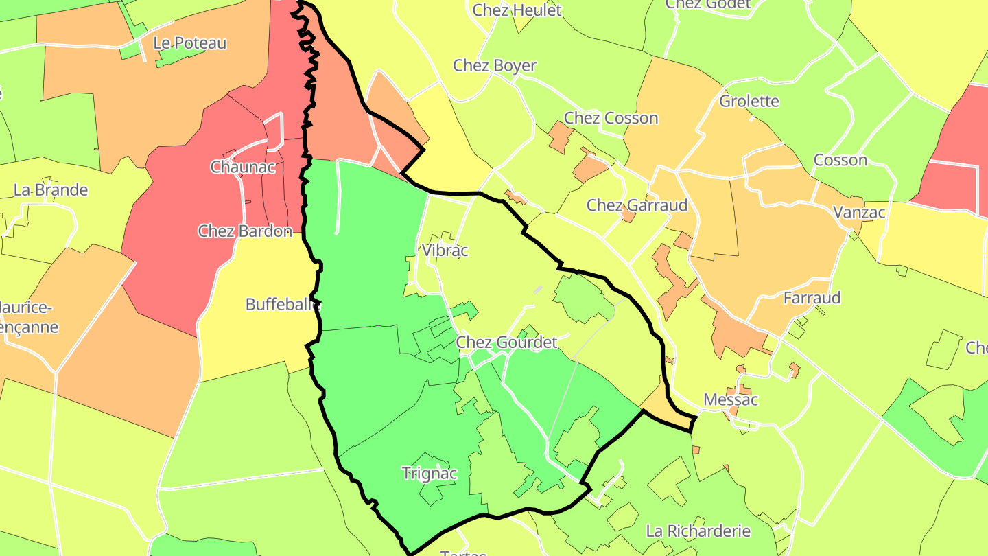 Carte des prix de l'immobilier Vibrac