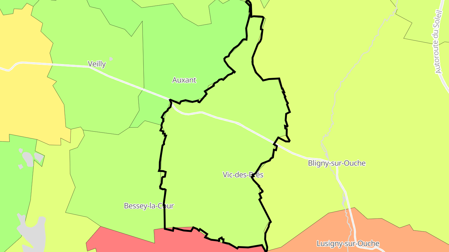Carte des prix de l'immobilier Vic-des-Prés