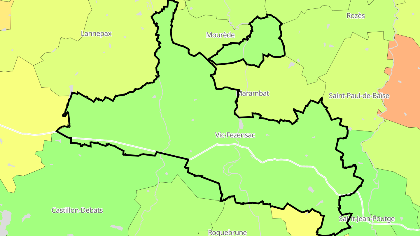 Carte des prix de l'immobilier Vic-Fezensac