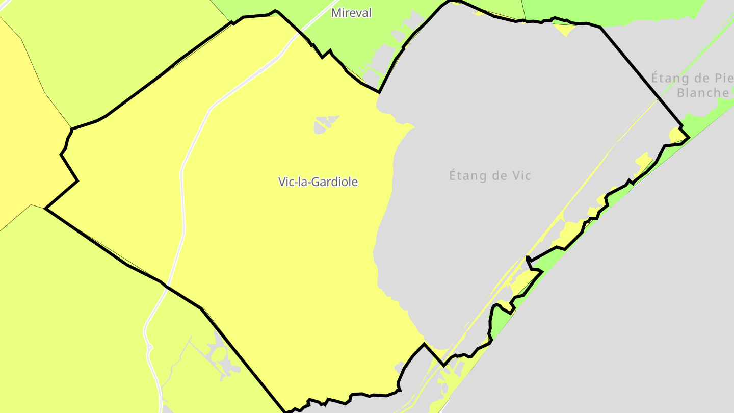 Carte des prix de l'immobilier Vic-la-Gardiole