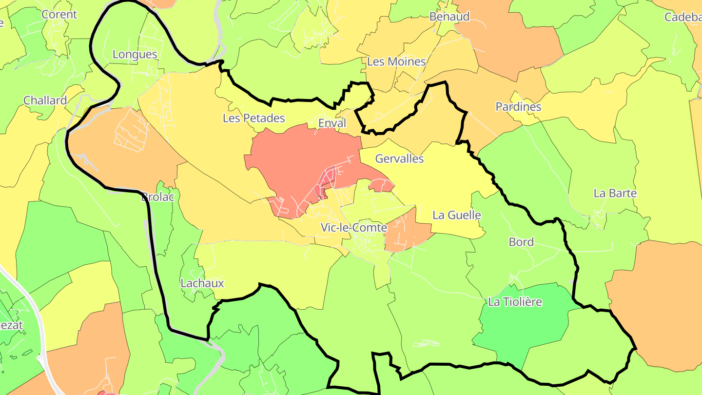 Carte des prix de l'immobilier Vic-le-Comte