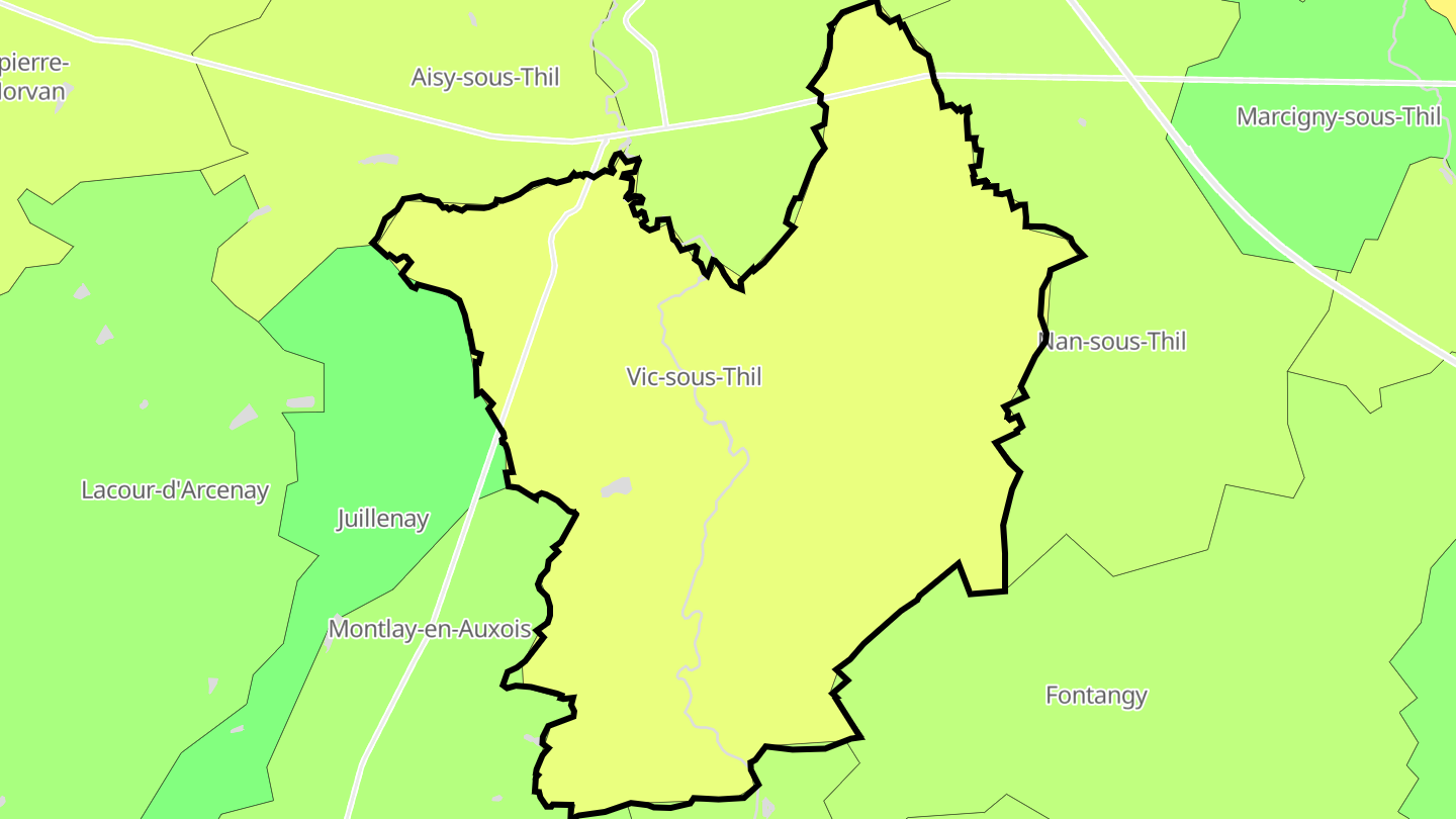 Carte des prix de l'immobilier Vic-sous-Thil