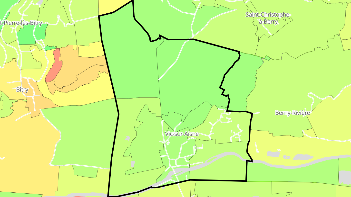 Carte des prix de l'immobilier Vic-sur-Aisne
