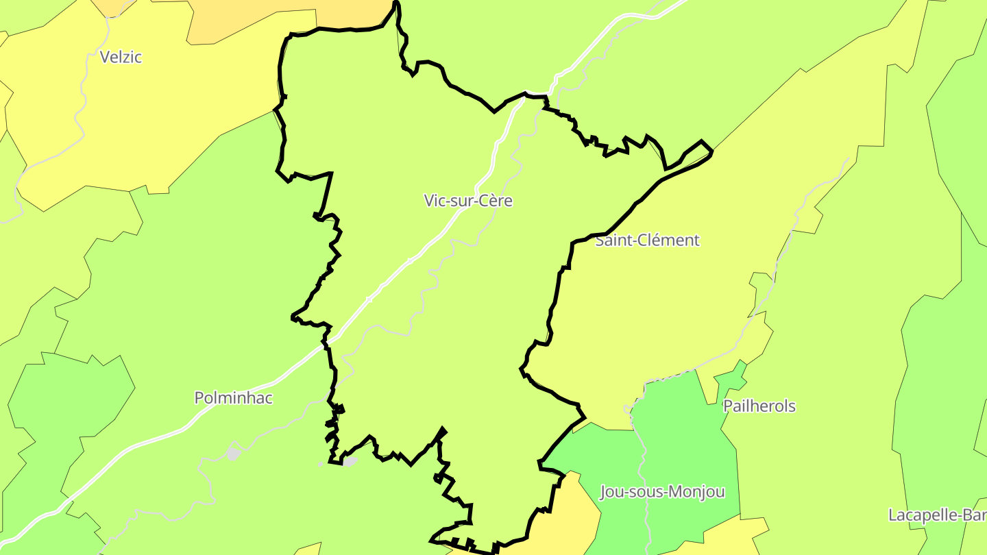 Carte des prix de l'immobilier Vic-sur-Cère