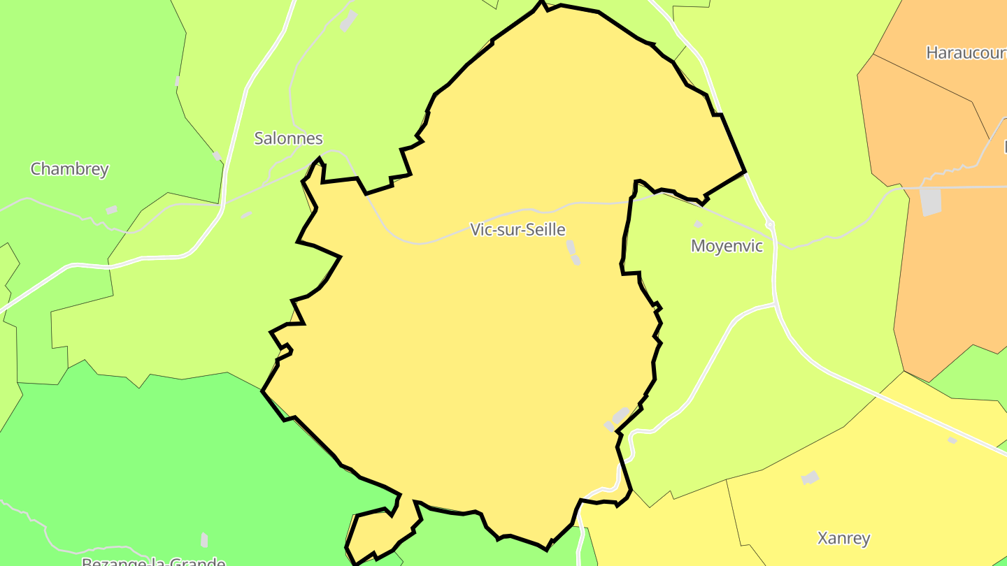 Carte des prix de l'immobilier Vic-sur-Seille