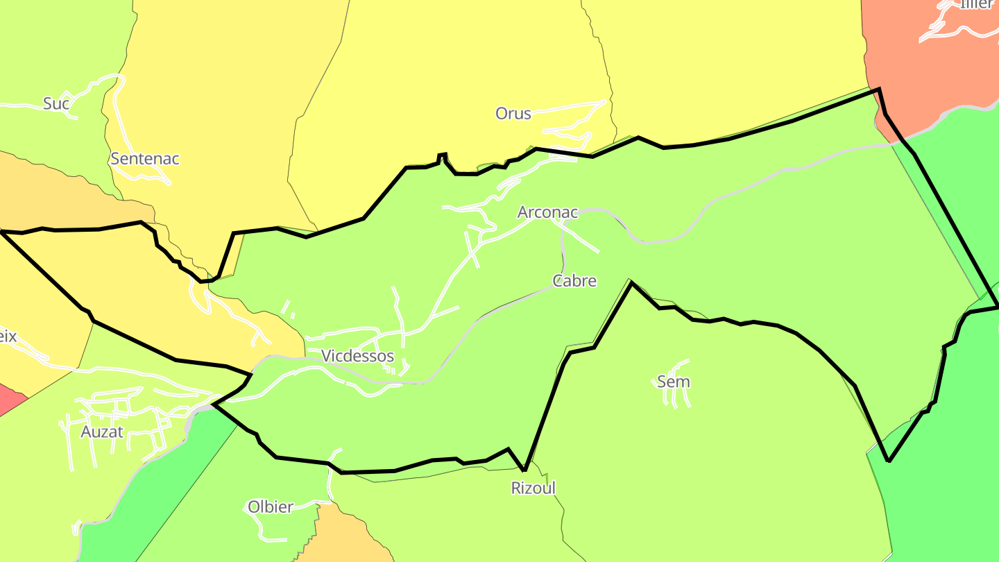 Carte des prix de l'immobilier Vicdessos