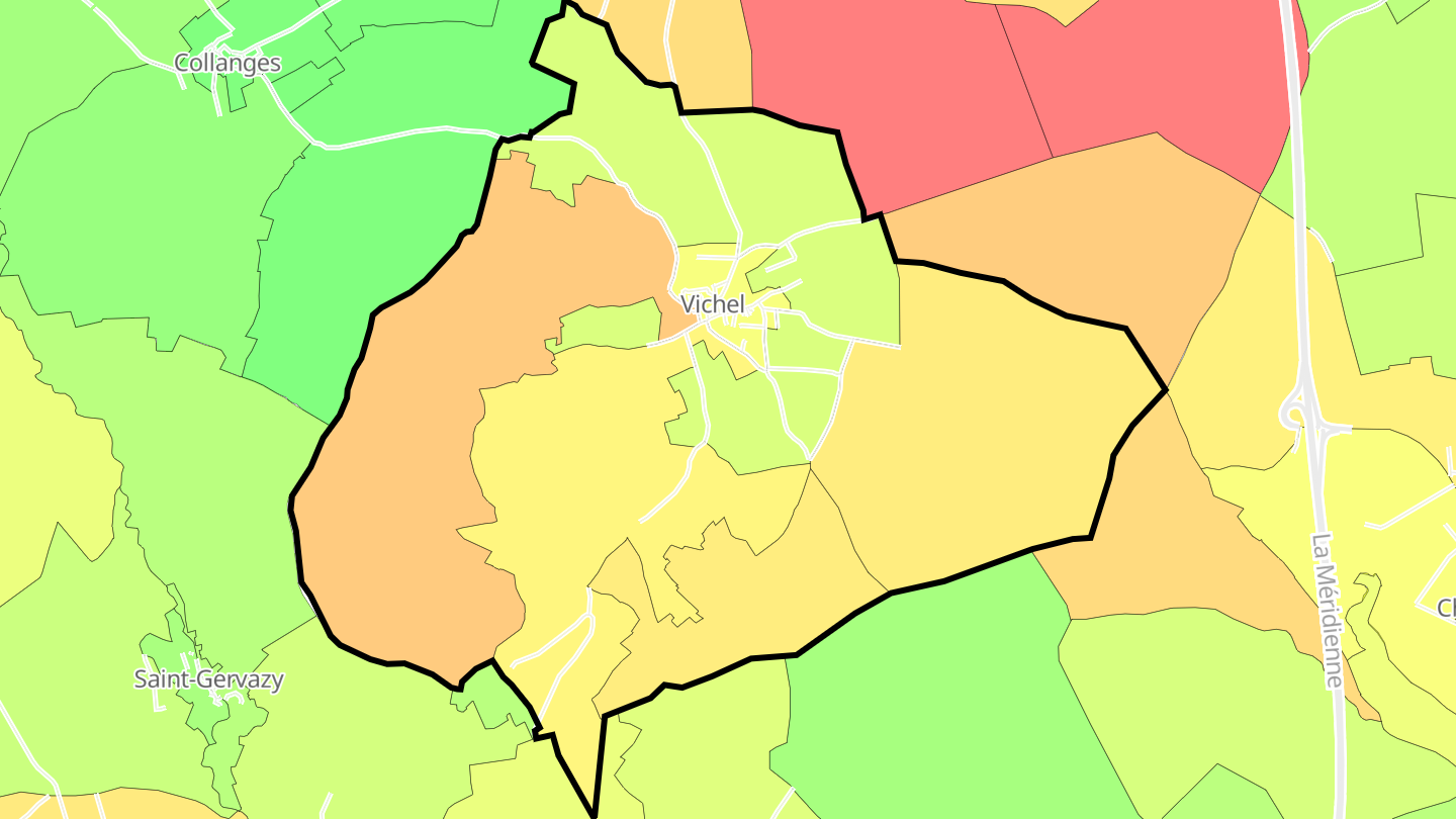 Carte des prix de l'immobilier Vichel