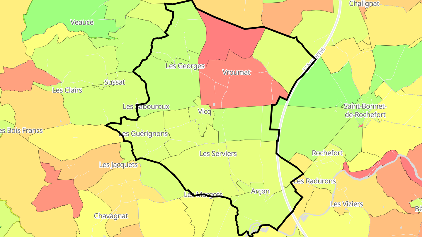 Carte des prix de l'immobilier Vicq