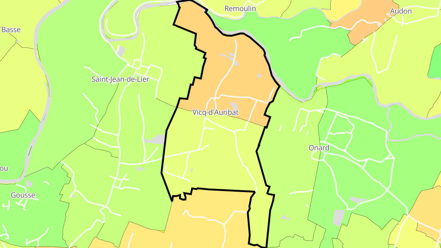 Carte des prix de l'immobilier Vicq-d'Auribat