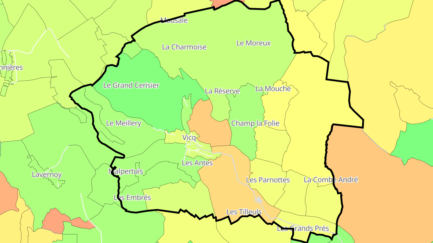 Carte des prix de l'immobilier Vicq