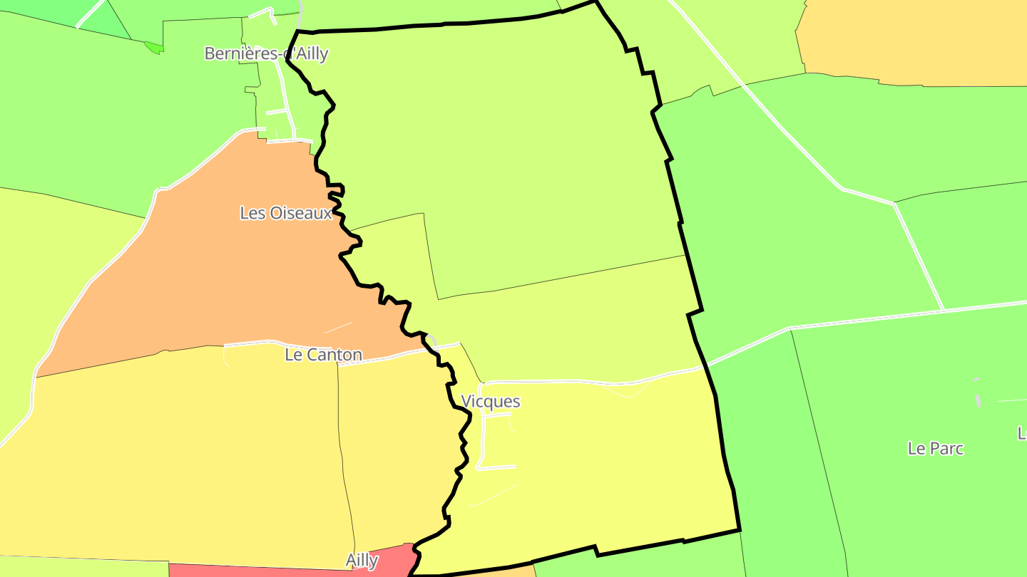 Carte des prix de l'immobilier Vicques