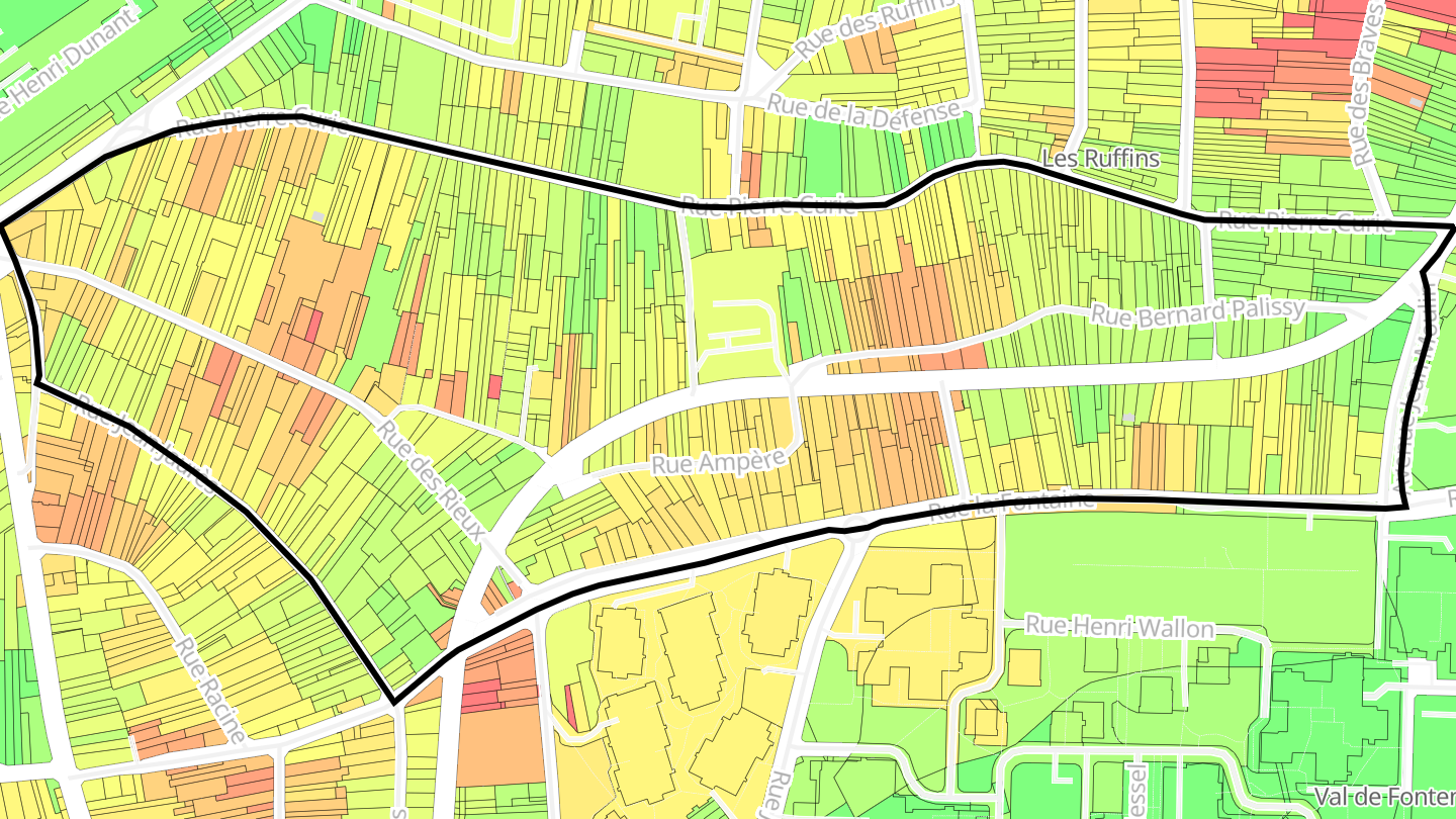 Carte des prix de l'immobilier Victor Hugo