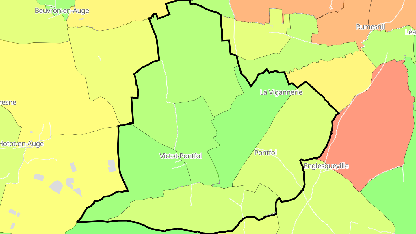 Carte des prix de l'immobilier Victot-Pontfol